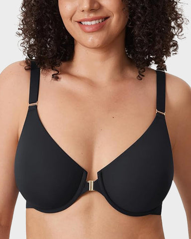 Plus Front Closure Racerback Underwire Bra