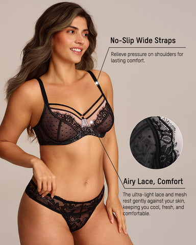 Plus Size Lace Full Coverage Minimizer Bra