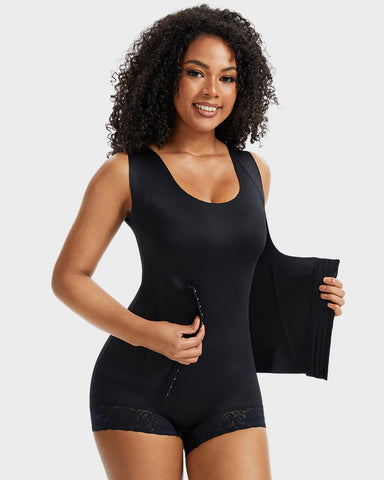 PowerMesh Double-Layer Tummy Control Bodysuit Shapewear