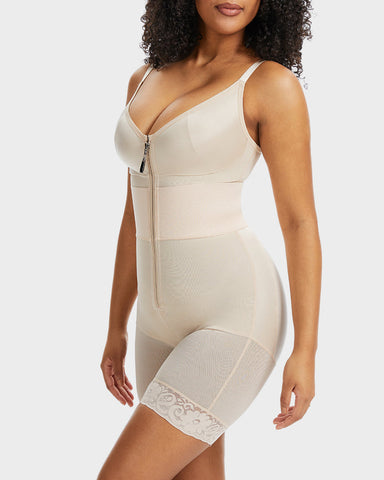 PowerMesh Deep V Bodysuit Shapewear