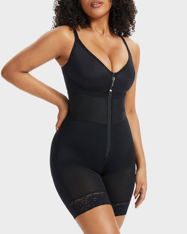 PowerMesh Deep V Bodysuit Shapewear