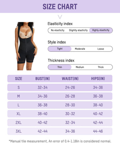 PowerMesh Double-Layer Open Bust Full Body Shaper