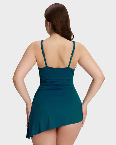 SculptSkin™ FlowFlair Side Tie Swim Dress