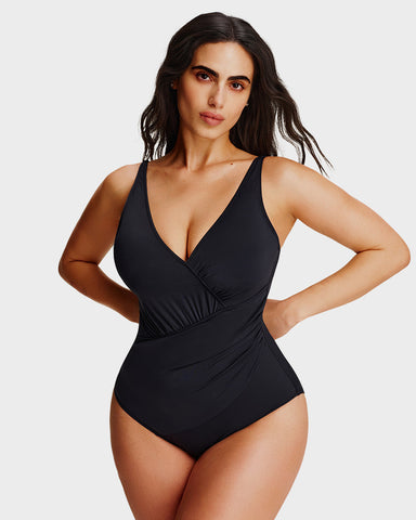 SculptSkin™ SmoothCore V-Neck One-Piece Swimsuit