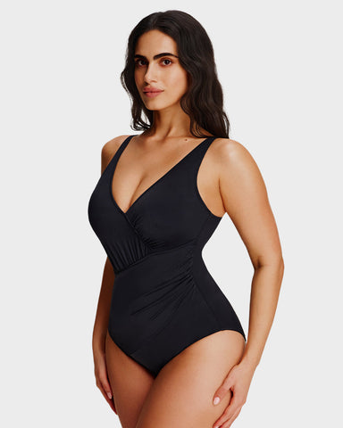 SculptSkin™ SmoothCore V-Neck One-Piece Swimsuit