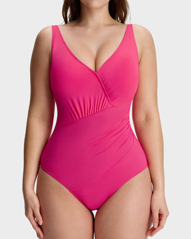 SculptSkin™ SmoothCore V-Neck One-Piece Swimsuit
