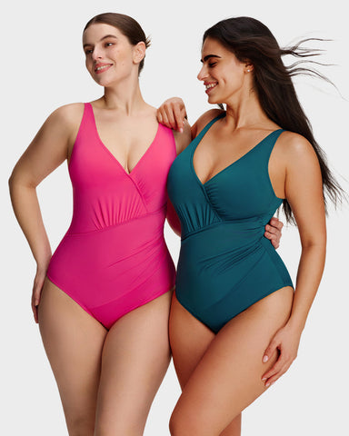 SculptSkin™ SmoothCore V-Neck One-Piece Swimsuit