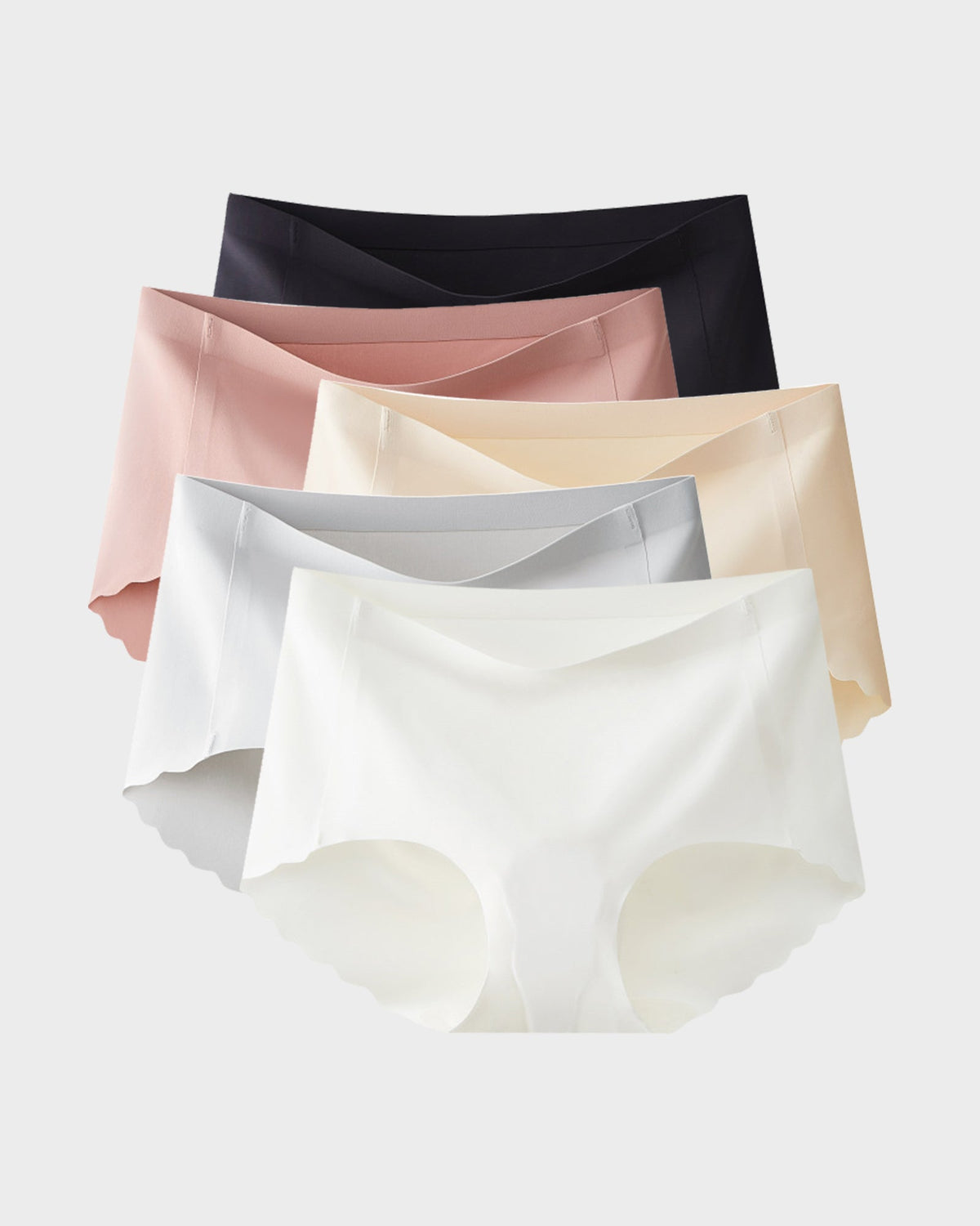 Seamless No Camel Toe Silk Antibacterial Gusset Panties (5 Pack)