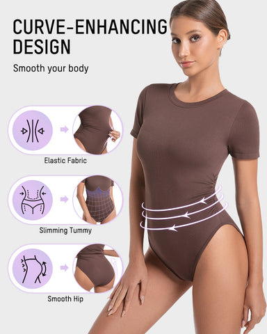 Seamless Round Neck Short Sleeve Bodysuit