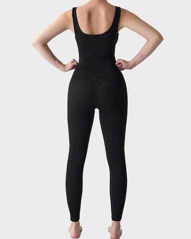 Seamless Square Neck Sculpting Sport Jumpsuit