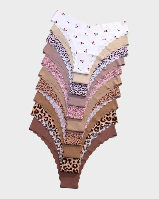 Seamless Wave-Edged Panties (10 Pack)