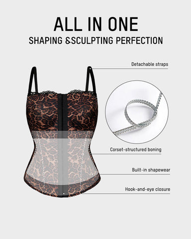 Sexy Leopard Shaping Corset Top with Tummy Control