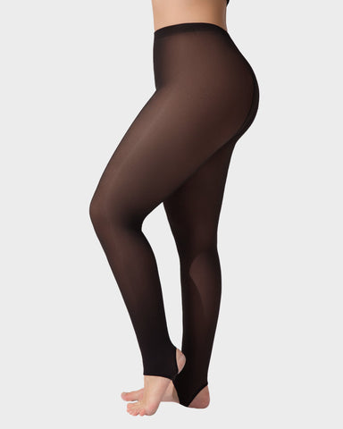 Slimming Semi-Sheer Black Tights