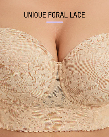 Smooth Lace Longline Strapless Underwire Bra