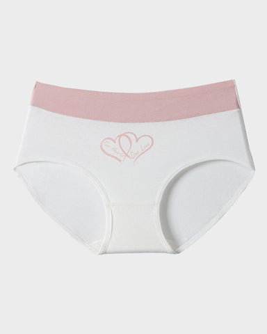 Soft Cotton Heart Print High-Waist Panties (6 Pack)