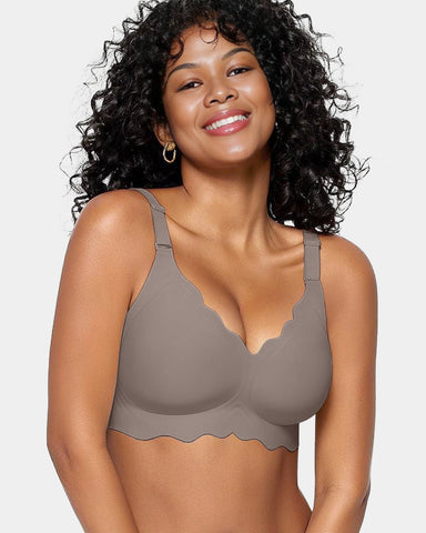 Soft Full Coverage Scalloped Wireless Jelly Bra