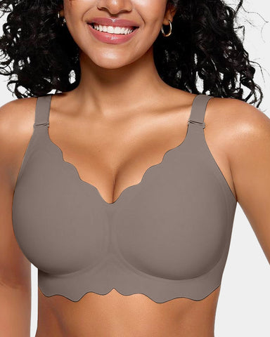 Soft Full Coverage Scalloped Wireless Jelly Bra
