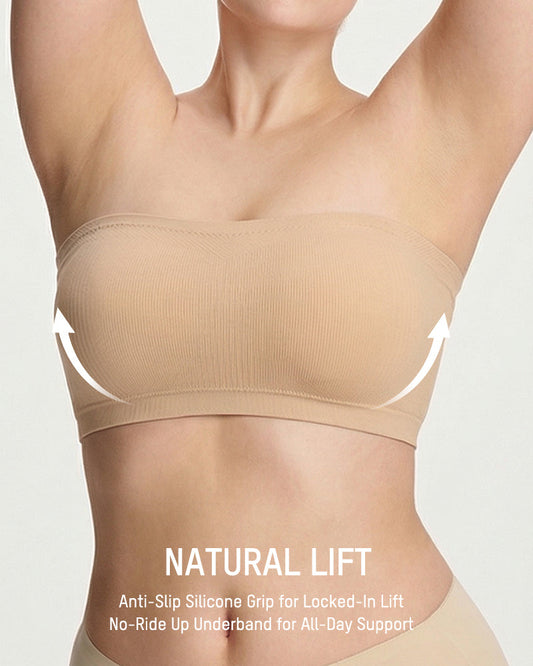 Stay‑Put Wireless Seamless Bandeau Bra