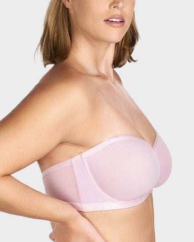 Strapless Mesh Underwire Balconette Bra