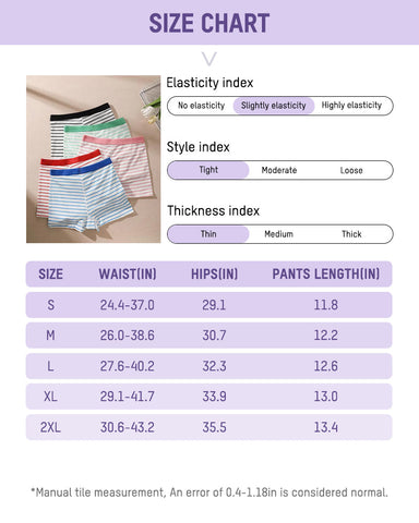 Striped Soft Breathable Boyshort Panties (5 Pack)