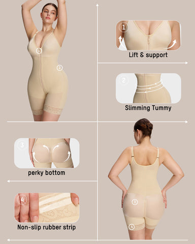 Tummy Control Butt Lifter Shaper with Zipper Crotch Fajas Colombianas