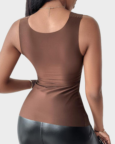 U-Neck Built-In Bra Shaping Tank Top