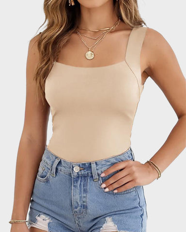 U-Neck Built-In Bra Shaping Tank Top