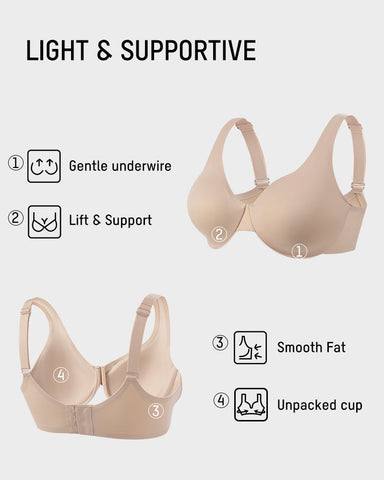 Underwire Adjustable Deep V-neck Bra