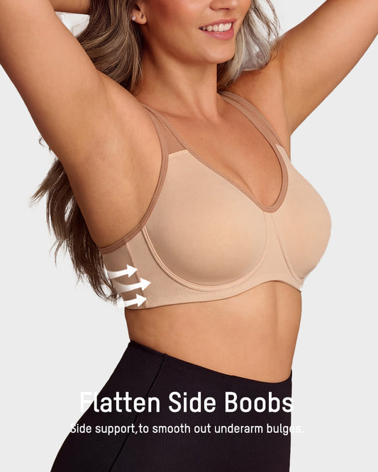 Unlined External Underwire Full Coverage Sports Bra