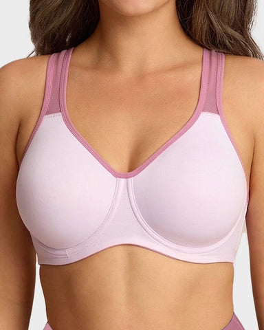 Unlined External Underwire Full Coverage Sports Bra