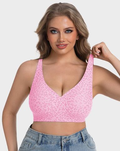 Wireless Leopard V-Neck Contour Bra