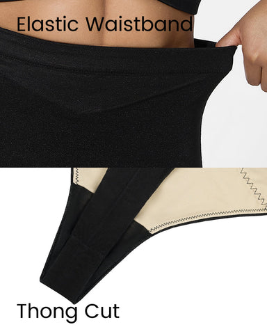 High Waist Criss-Cross Mesh Shaping Thong Panty