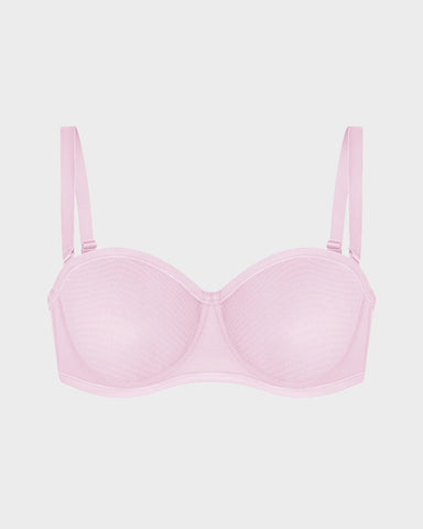 Strapless Mesh Underwire Balconette Bra